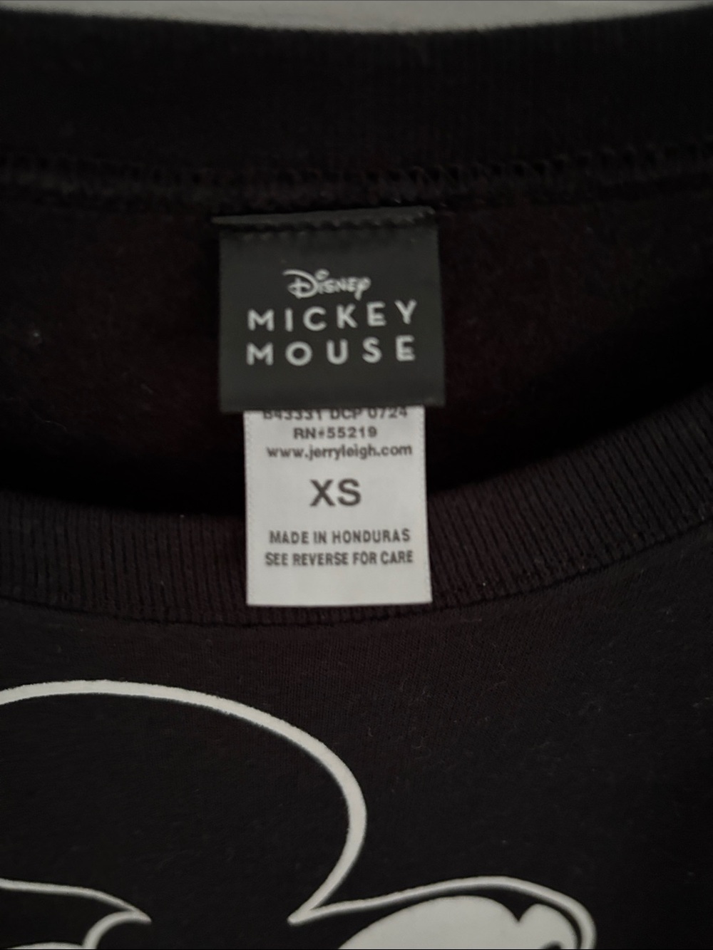 Disney NWOT Black Mickey Mouse Skeleton Graphic Sweatshirt-Firm - Picture 3 of 4